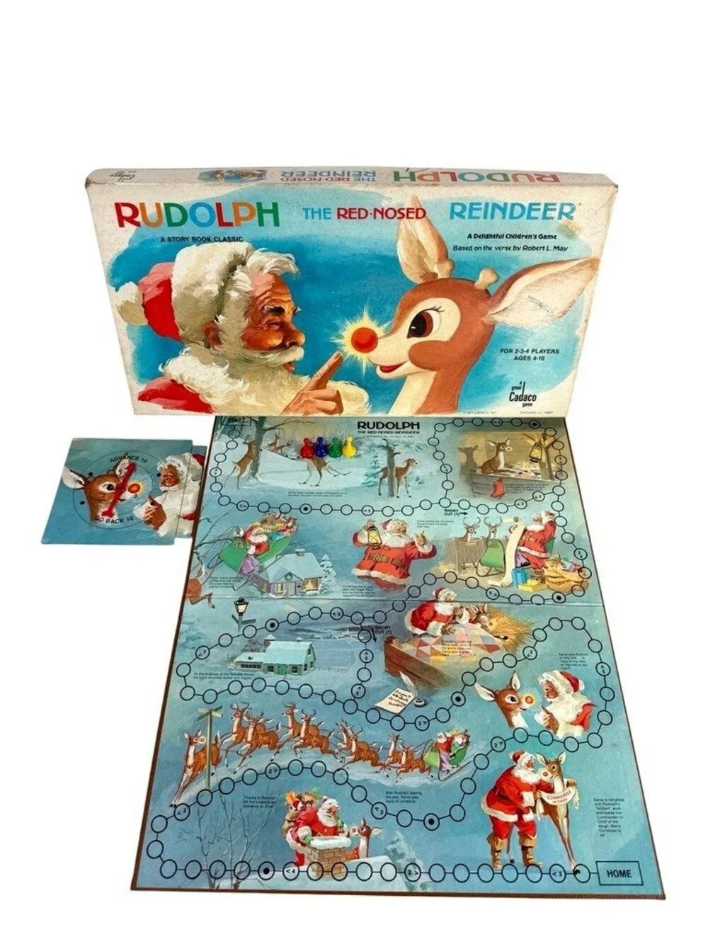Vintage 1977 Rudolph The Red-Nosed Reindeer Board Game By Cadco Complete